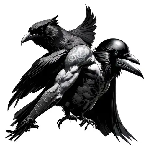 sandman with his helmet and matthew the raven tattoo design idea