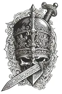 crown sword going tattoo design idea