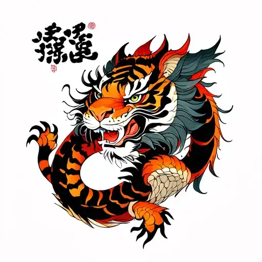 dragon and tiger tattoo design idea