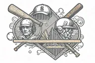 three baseball bases,, baseball diamond shaped line outlining, no baseball bats,   tattoo design idea