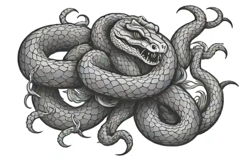 Yuri the snake fighter tattoo on the chest can be tattoo design idea