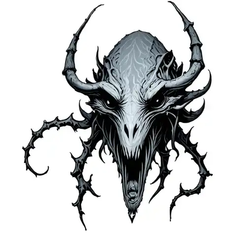 azathot lovecraft style creature tattoo design idea