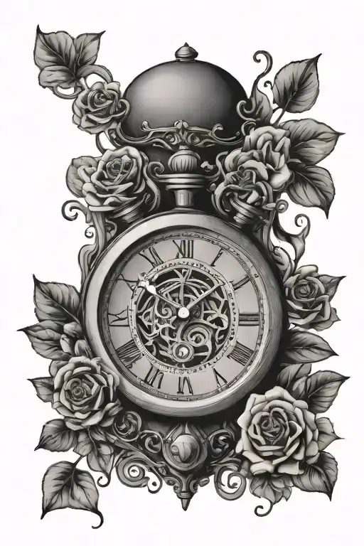 time is money and timing is everything tattoo design idea