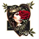 LOVE - Loyalty Out Values Everything tattoo design idea