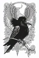 Raven Grim Reaper tattoo design idea