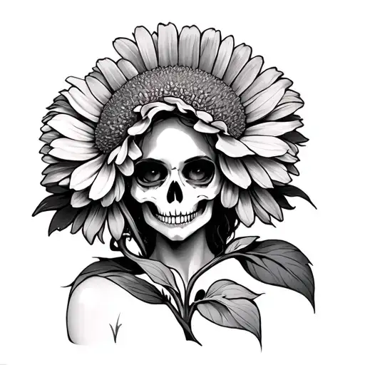 Calendula held by Lady Death tattoo design idea