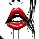 Red lip print, combined date: 2017085 tattoo design idea