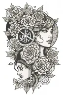 a patchwork tattoo about depression power money and heartbreak tattoo design idea