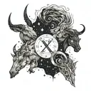 Capricorn, Pisces, Taurus, Gemini constellation tattoo design idea