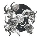 Capricorn, Pisces, Taurus, Gemini constellation tattoo design idea