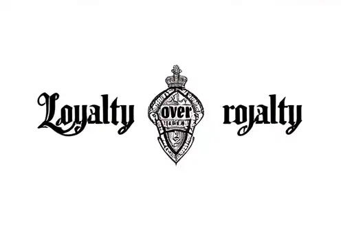 "Loyalty over royalty" tattoo design idea