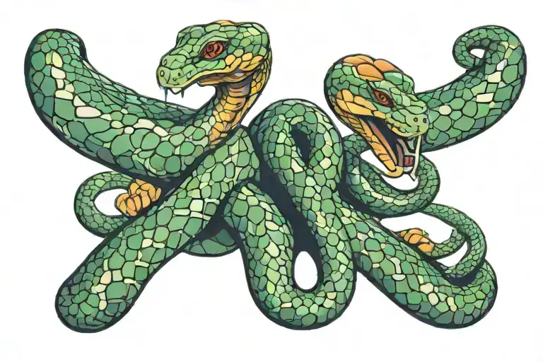 two headed snake tattoo design idea