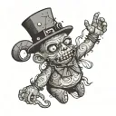 Frankenstein style voodoo doll tattoo design idea