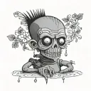 Frankenstein style voodoo doll tattoo design idea
