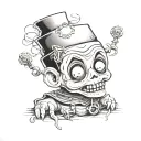 Frankenstein style voodoo doll tattoo design idea