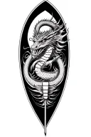 dragon boat inside representing the client's tattoo design idea
