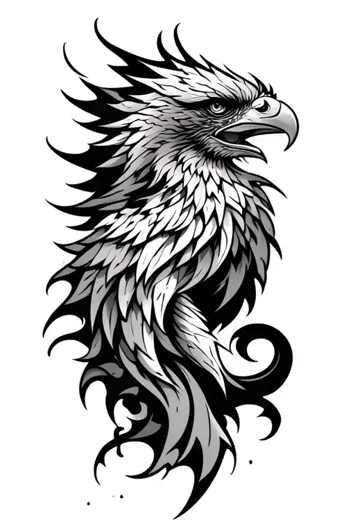 griffin tribal broken tattoo design idea