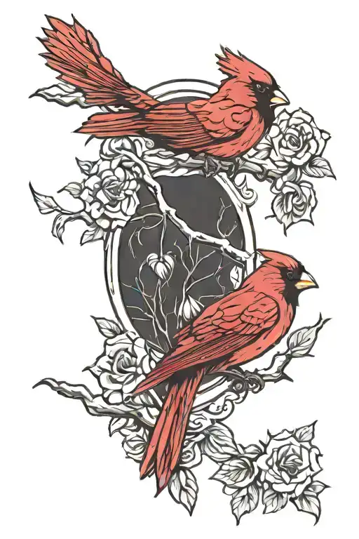 red cardinals incorporated tattoo design idea