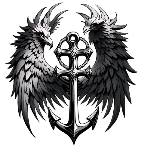 Phoenix Cross anchor tattoo tattoo design idea