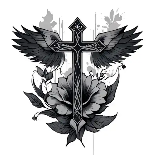 lorraine cross formed tattoo design idea