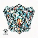 mysterious and unknown diamond-shaped crystal tattoo design idea