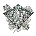 mysterious and unknown diamond-shaped crystal tattoo design idea