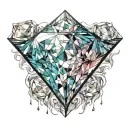 mysterious and unknown diamond-shaped crystal tattoo design idea