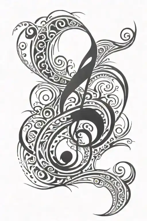 bass clef tattoo design idea