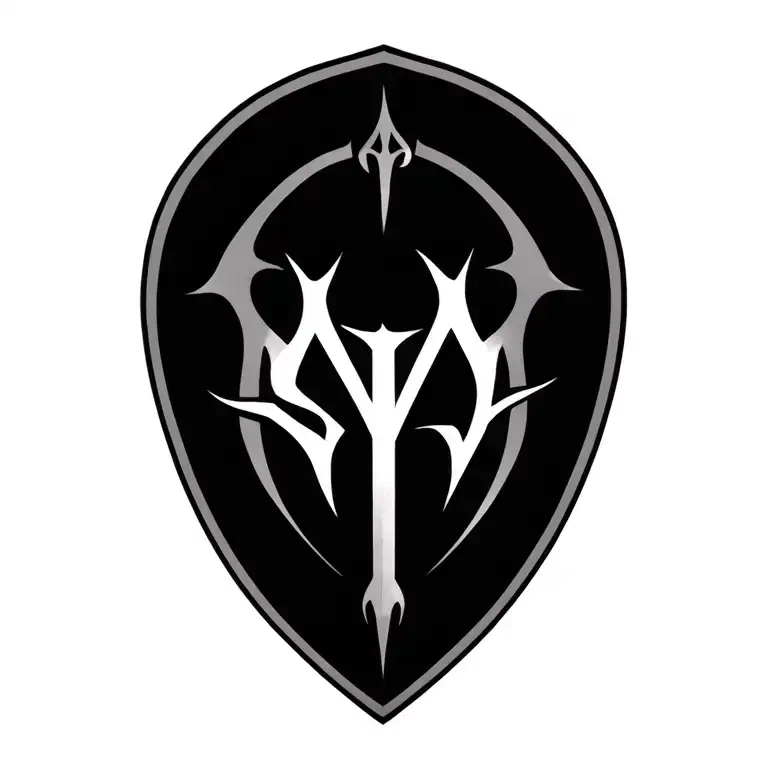 Mast Digital Logo tattoo design for shoulder with the logo embedded into a Gothic design tattoo design idea