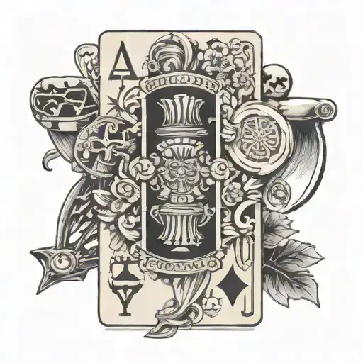 4 of cups, 4 of swords, 4 of clubs of Spanish deck tattoo design idea