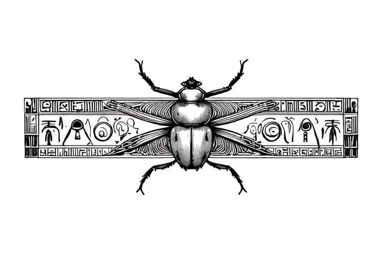 ancient egyptian symbols and beetle armband tattoo tattoo design idea