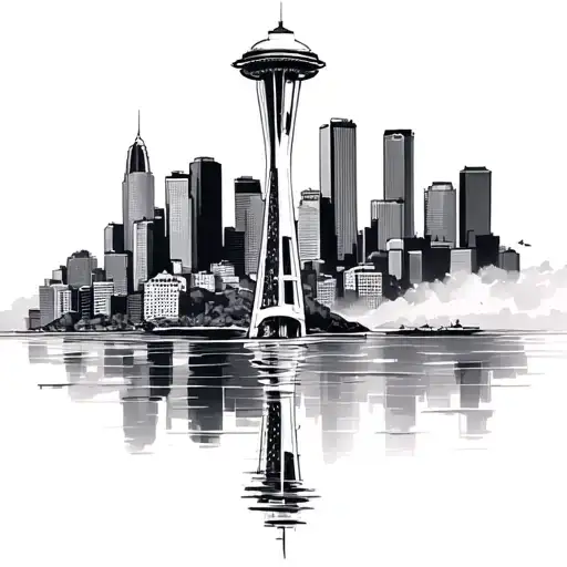 Seattle Skyline tattoo design idea