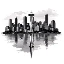 Seattle Skyline tattoo design idea