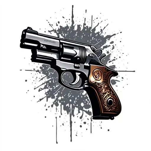 Gangster Gun tattoo design idea
