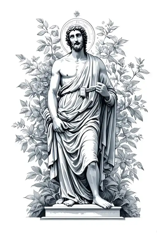 Old Testament stories in Greek statue style tattoo design idea