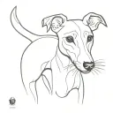 whippet dog tattoo design idea