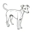 whippet dog tattoo design idea