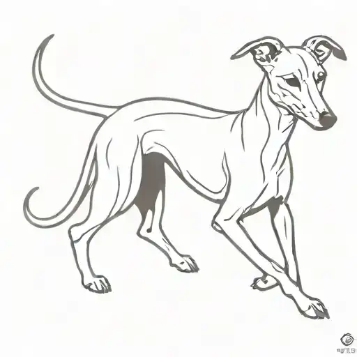 whippet dog tattoo design idea