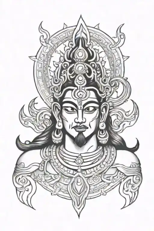shiv kali face small tattoo tattoo design idea