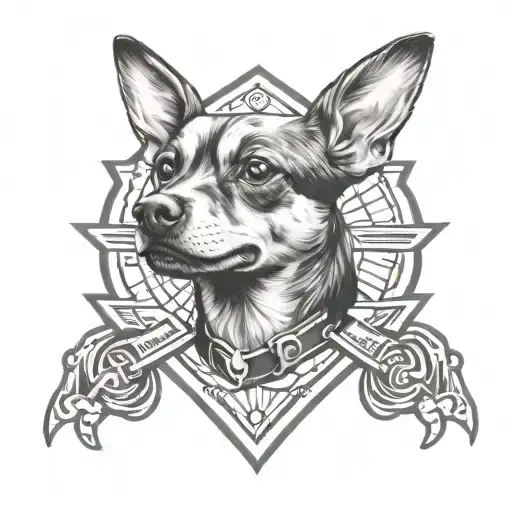 arsenal football club chihuahua dog tattoo design idea