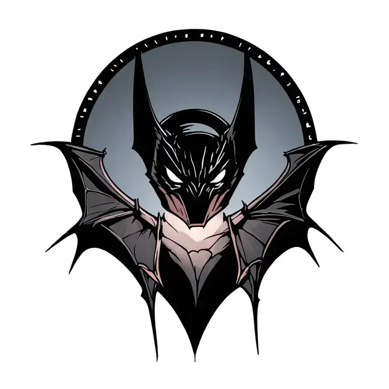 simple bats with cyber sigilism on shoulder tattoo design idea
