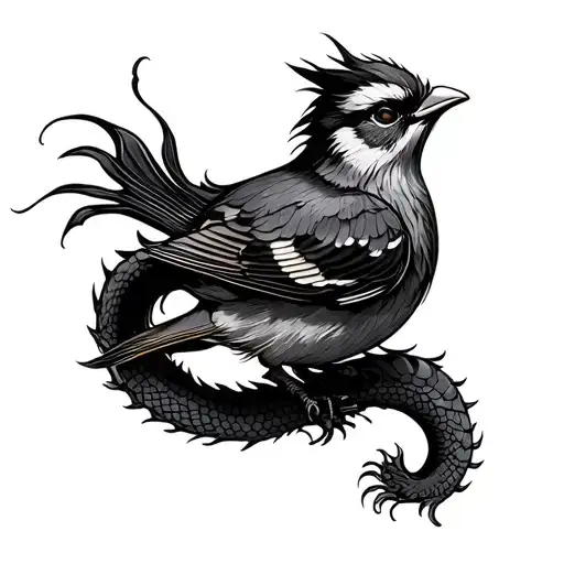 the Estonian sparrow wrapped lovingly with a chinese dragon tattoo design idea