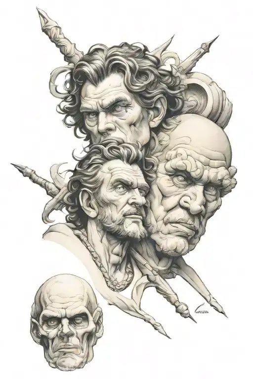 cain and abel tattoo design idea