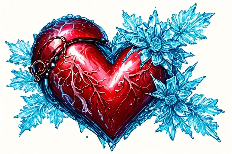 "MISTRESS EMMA " ice locked heart tattoo design idea