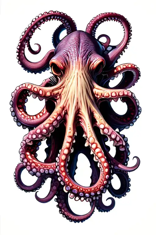 octopus tentacles teeth claws tattoo design idea