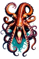 octopus tentacles teeth claws tattoo design idea