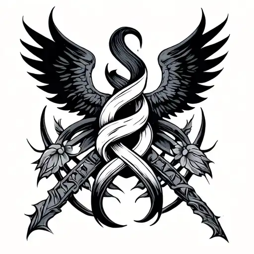 bravery strength courage warrior symbol intertwined tattoo design idea