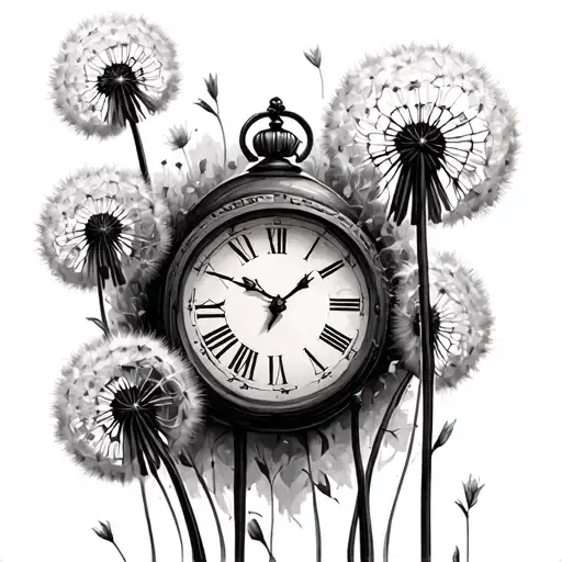 Dandelions And a clock explaining there always isn’t enough time in the world for you’re dreams  tattoo design idea