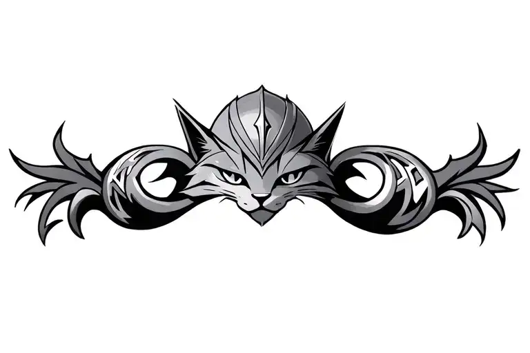 cat loki helmet tattoo design idea
