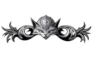 cat loki helmet tattoo design idea